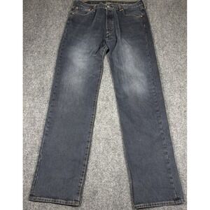 Levis 501 Jeans Mens 36x36 Button Fly Dark Wash Blue Denim Straight Leg Original